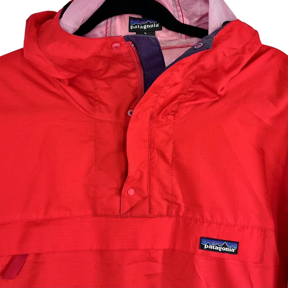 Vintage 90s Patagonia Men's Large Red Nylon Anorak Pullover 1/4‎ Zip Jacket - Picture 3 of 9